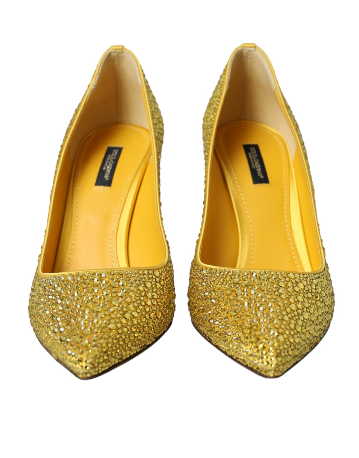 Dolce & Gabbana Yellow Strass Crystal Heels Pumps Shoes Dolce & Gabbana