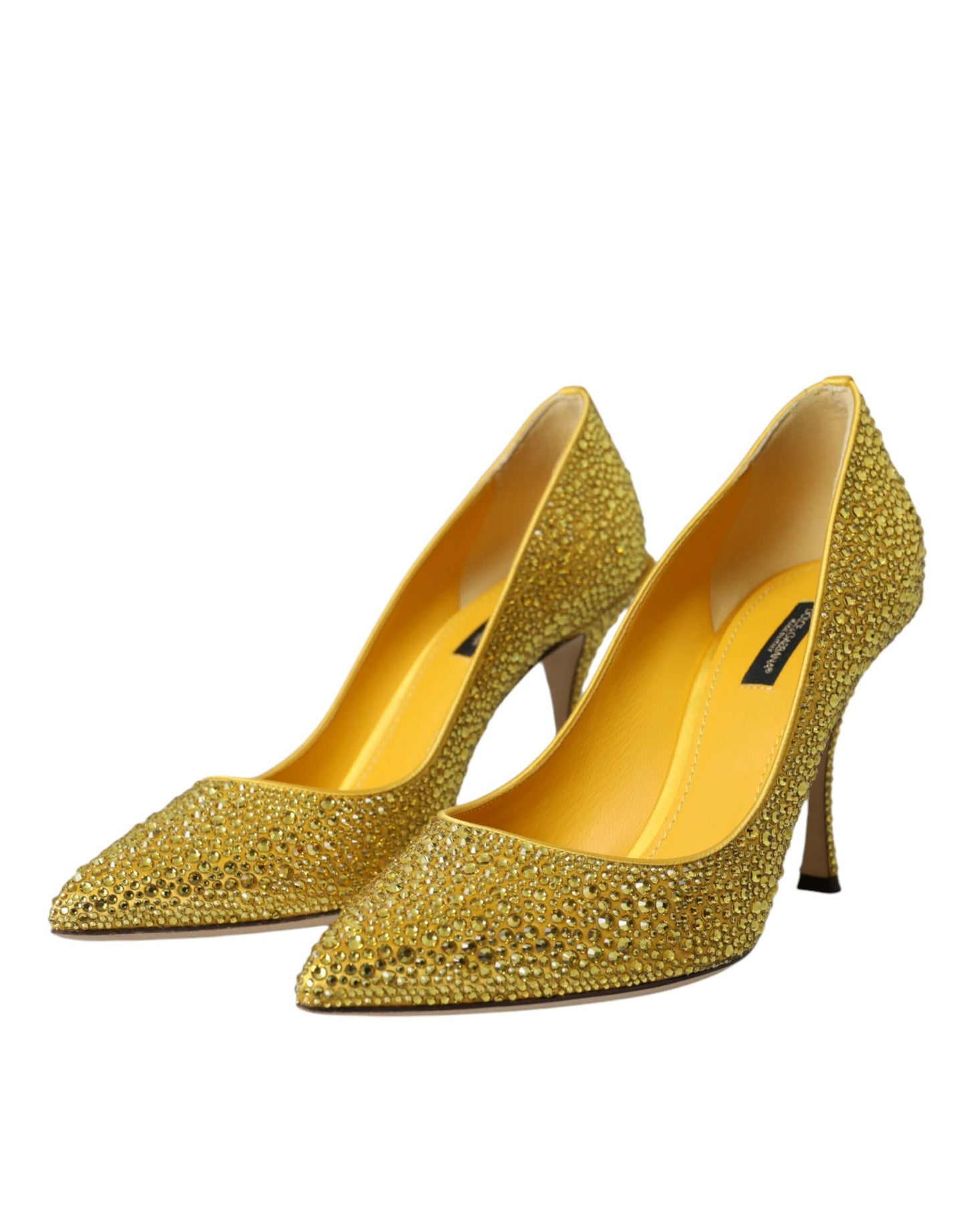 Dolce & Gabbana Yellow Strass Crystal Heels Pumps Shoes Dolce & Gabbana