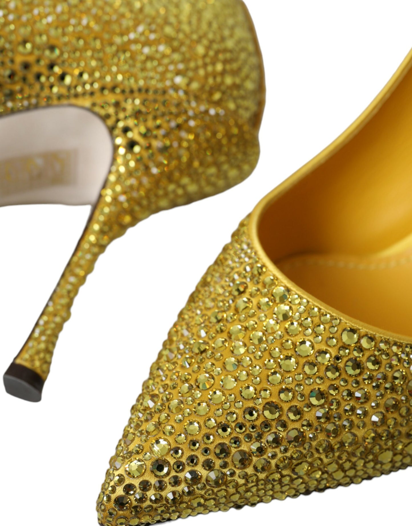 Dolce & Gabbana Yellow Strass Crystal Heels Pumps Shoes Dolce & Gabbana