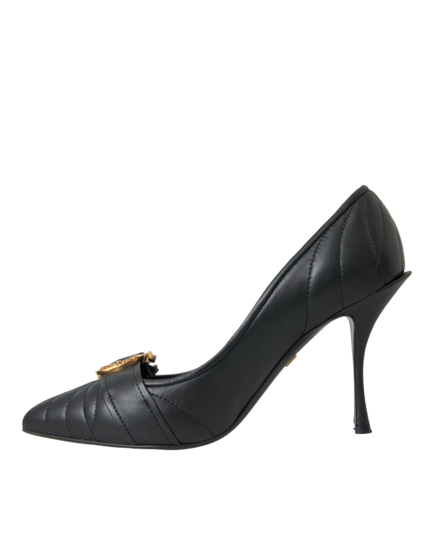 Dolce & Gabbana Black Devotion Leather Heels Pumps Shoes Dolce & Gabbana