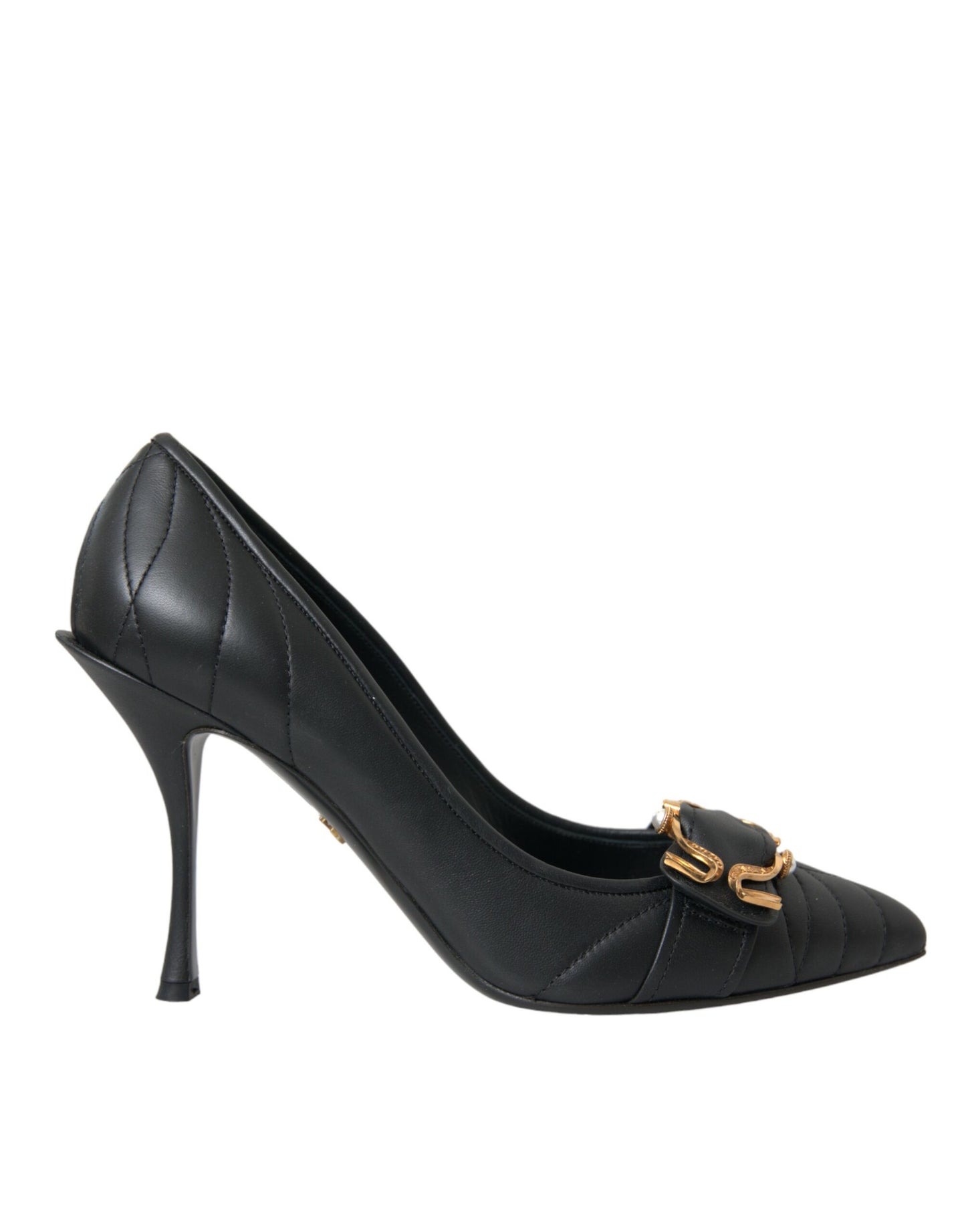 Dolce & Gabbana Black Devotion Leather Heels Pumps Shoes Dolce & Gabbana