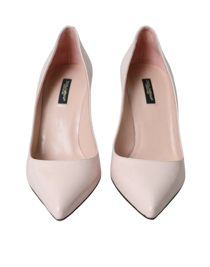 Dolce & Gabbana Light Pink Leather Bellucci Heels Pumps Shoes Dolce & Gabbana