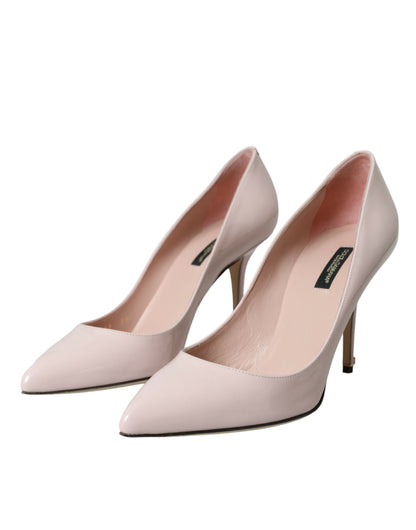 Dolce & Gabbana Light Pink Leather Bellucci Heels Pumps Shoes Dolce & Gabbana