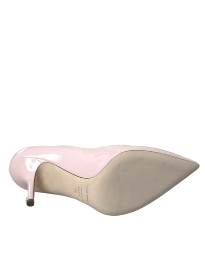 Dolce & Gabbana Light Pink Leather Bellucci Heels Pumps Shoes Dolce & Gabbana