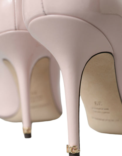 Dolce & Gabbana Light Pink Leather Bellucci Heels Pumps Shoes Dolce & Gabbana