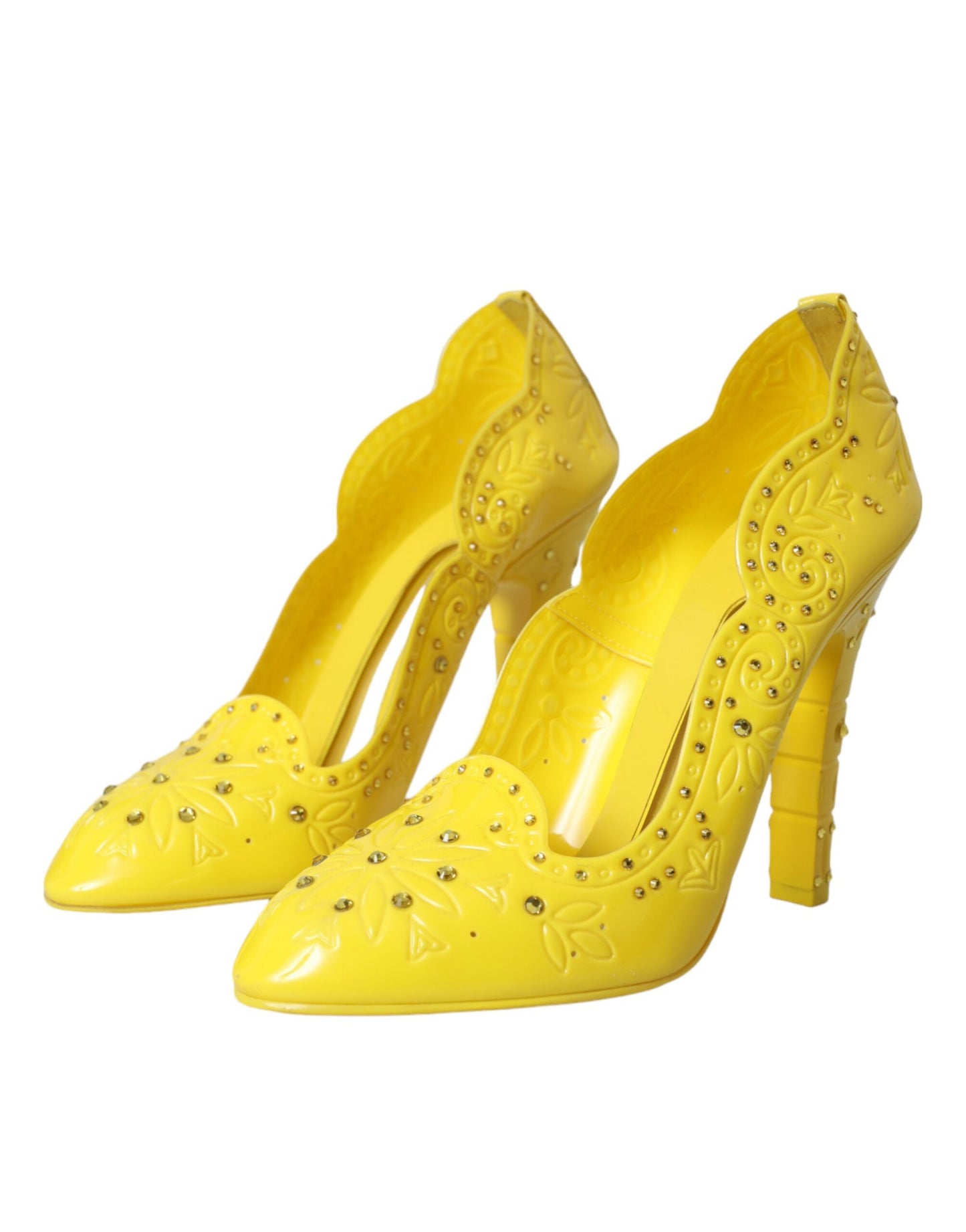 Dolce & Gabbana Yellow Crystal CINDERELLA Heels Pumps Shoes Dolce & Gabbana