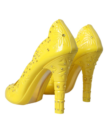 Dolce & Gabbana Yellow Crystal CINDERELLA Heels Pumps Shoes Dolce & Gabbana