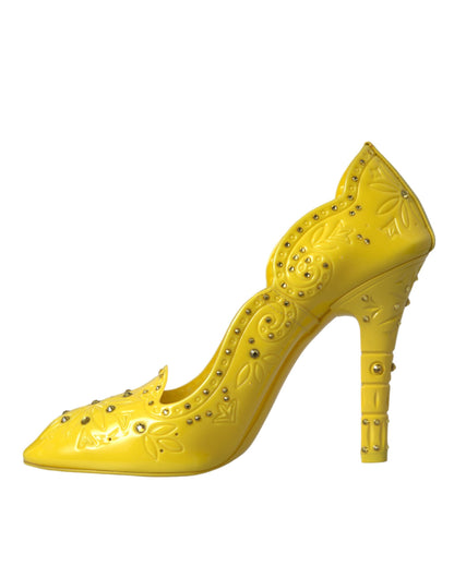 Dolce & Gabbana Yellow Crystal CINDERELLA Heels Pumps Shoes Dolce & Gabbana