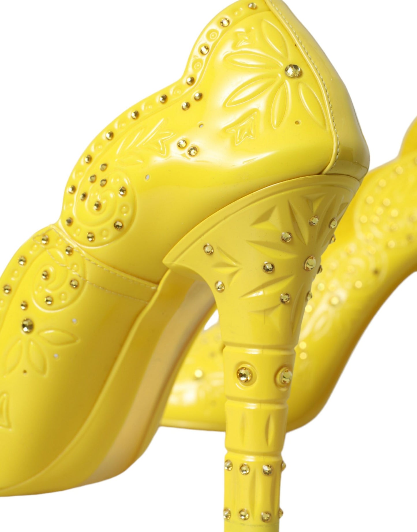 Dolce & Gabbana Yellow Crystal CINDERELLA Heels Pumps Shoes Dolce & Gabbana