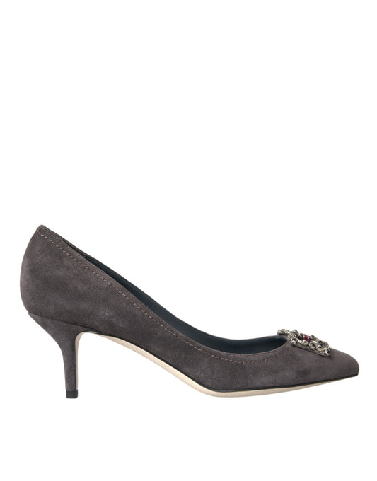 Dolce & Gabbana Gray Amore Suede Bellucci Heels Pumps Shoes Dolce & Gabbana