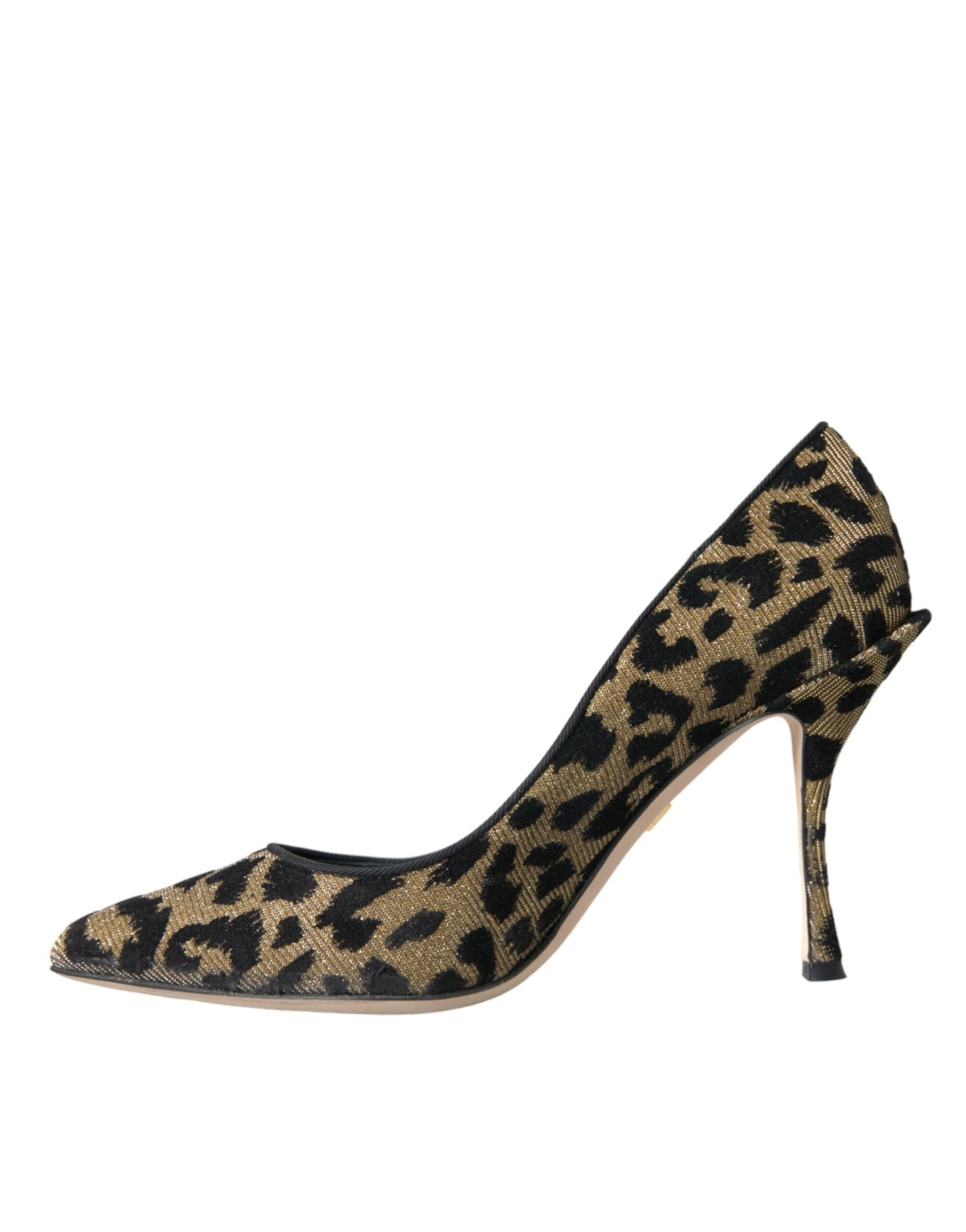 Dolce & Gabbana Black Gold Leopard Lurex Heels Pumps Shoes Dolce & Gabbana