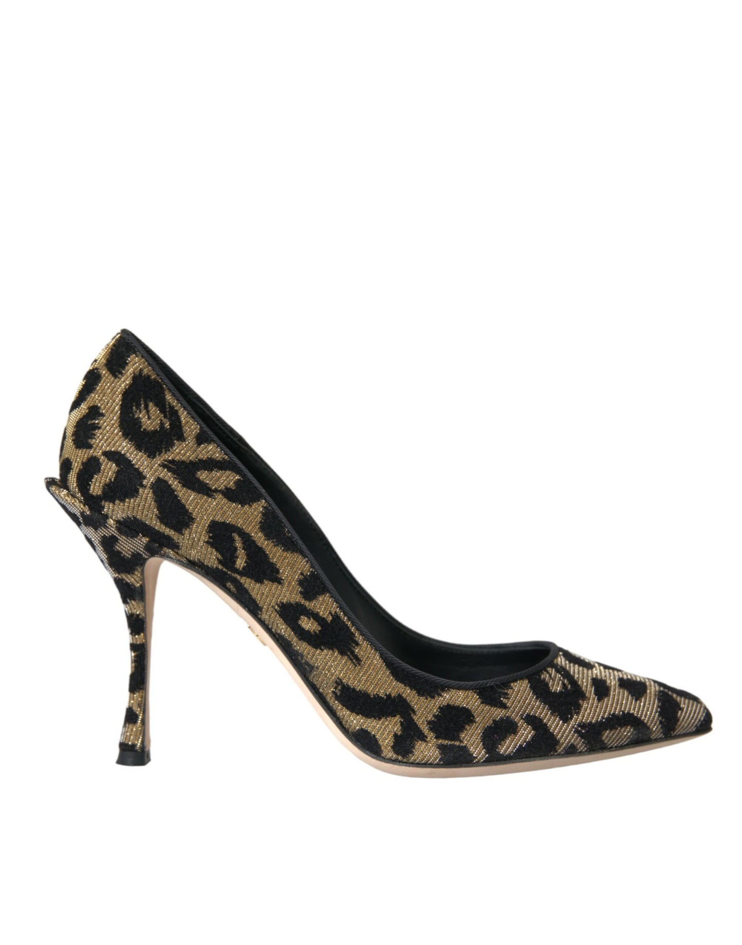 Dolce & Gabbana Black Gold Leopard Lurex Heels Pumps Shoes Dolce & Gabbana