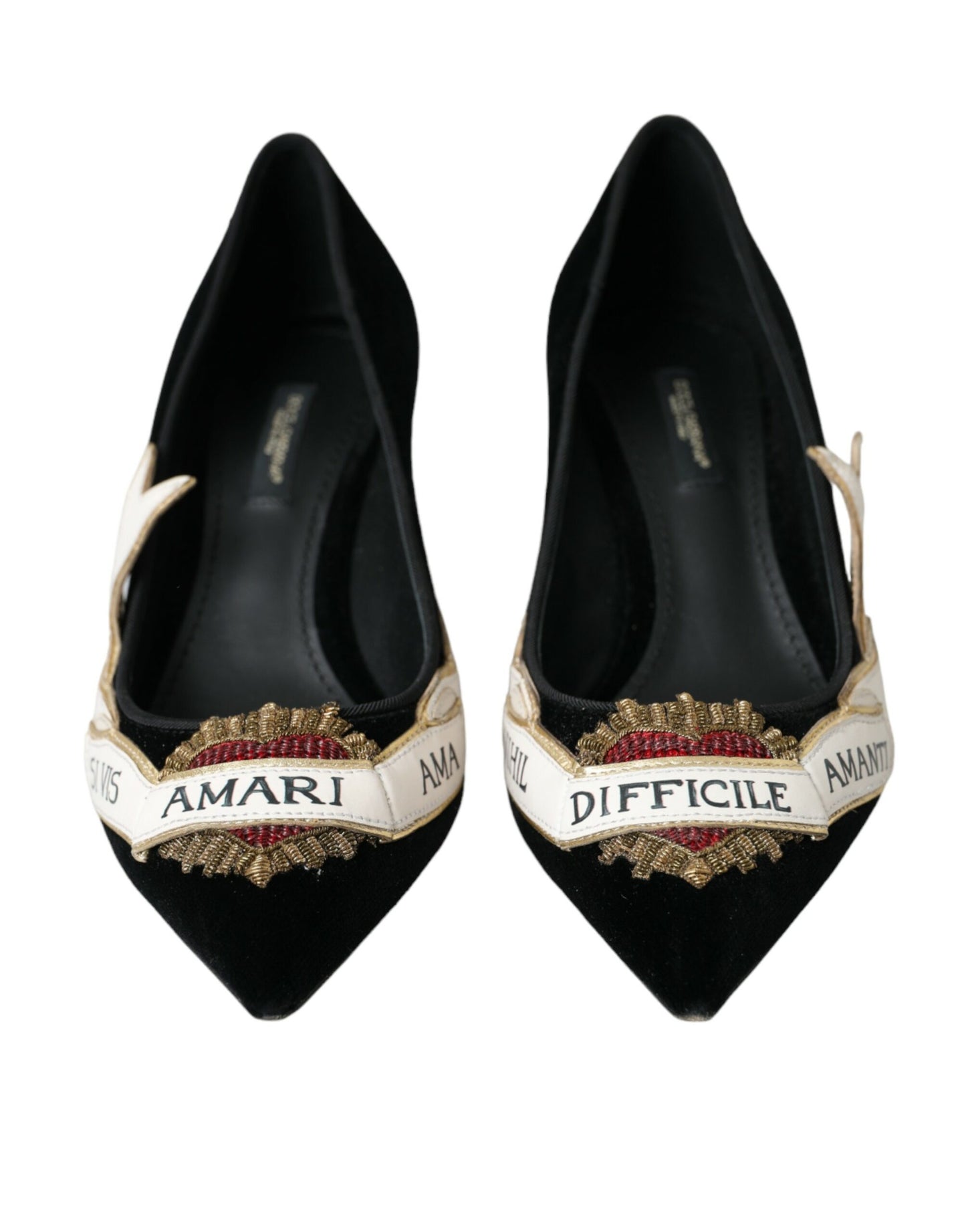 Dolce & Gabbana Black Suede Leather Amari Heels Pumps Shoes Dolce & Gabbana