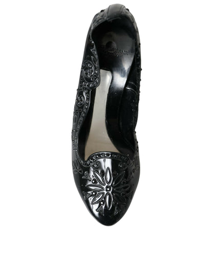 Dolce & Gabbana Black Crystal CINDERELLA Heels Pumps Shoes Dolce & Gabbana