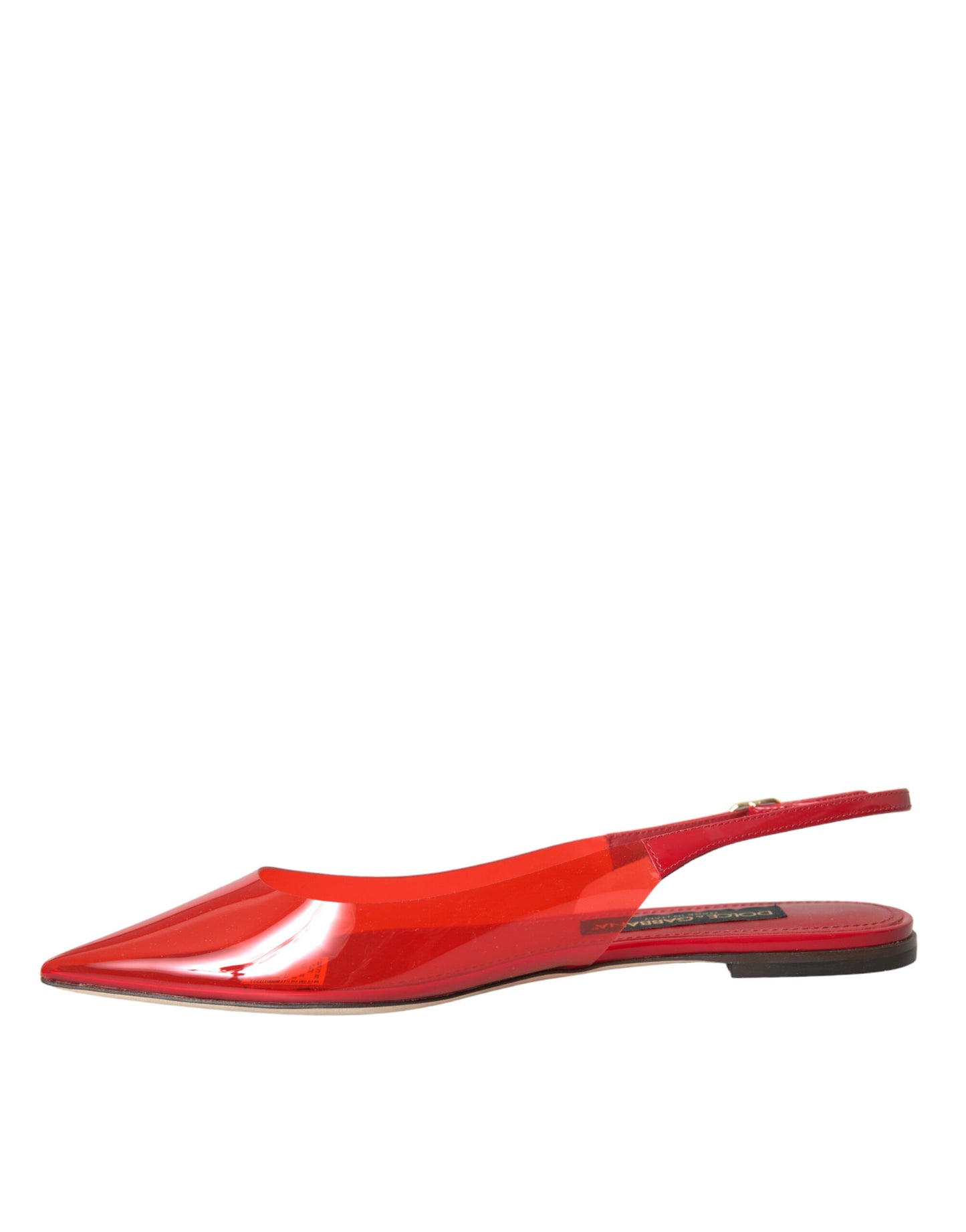 Dolce & Gabbana Red PVC Slingback Clear Flats Sandals Shoes Dolce & Gabbana