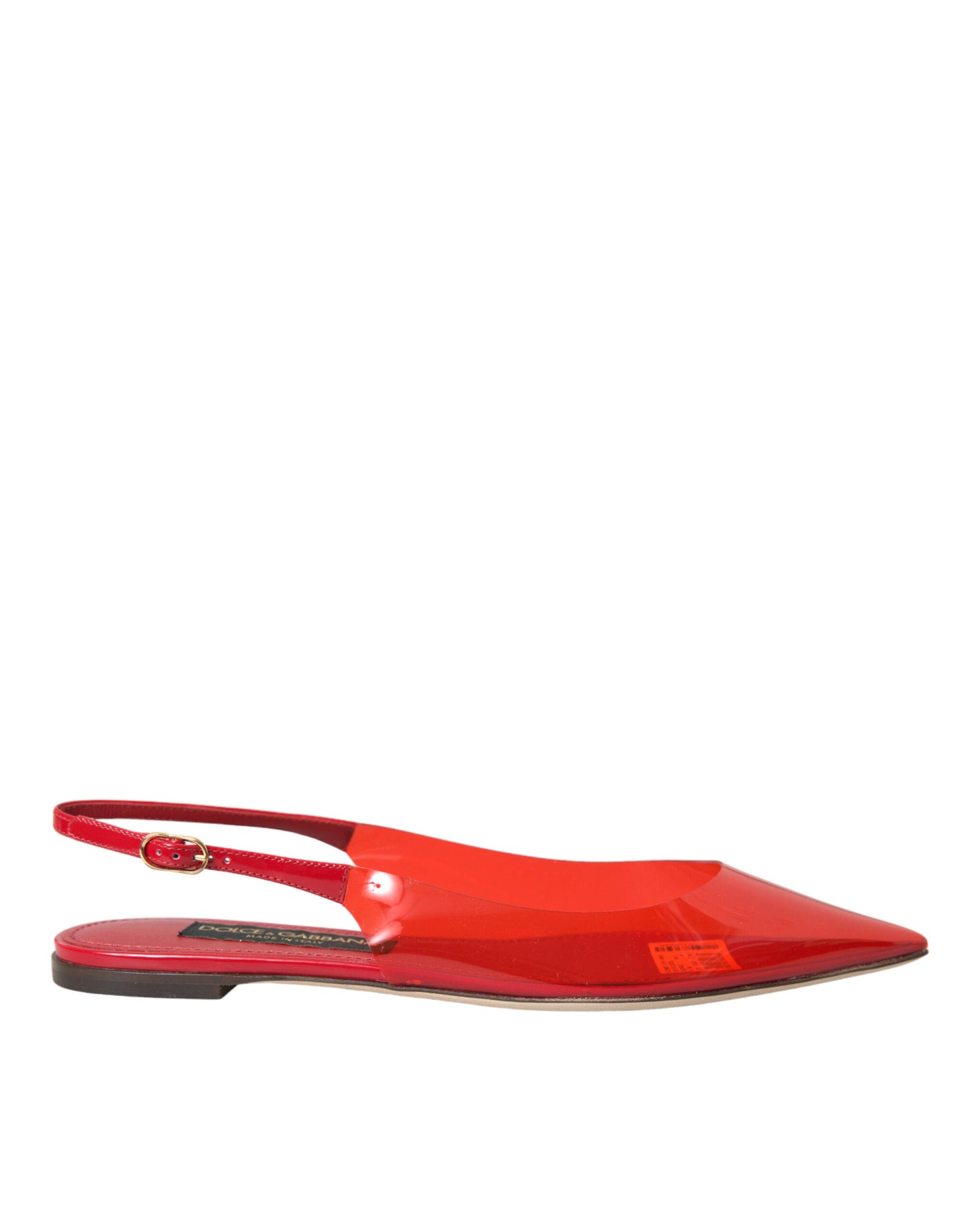 Dolce & Gabbana Red PVC Slingback Clear Flats Sandals Shoes Dolce & Gabbana