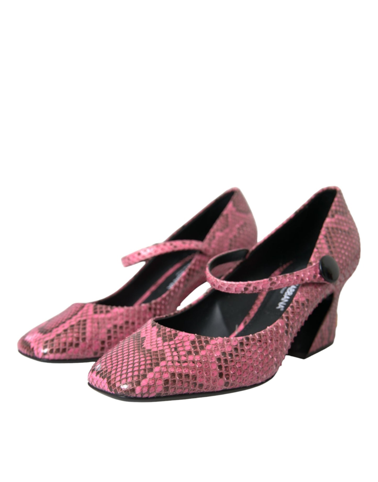 Dolce & Gabbana Pink Python Leather Mary Jane Heels Shoes Dolce & Gabbana