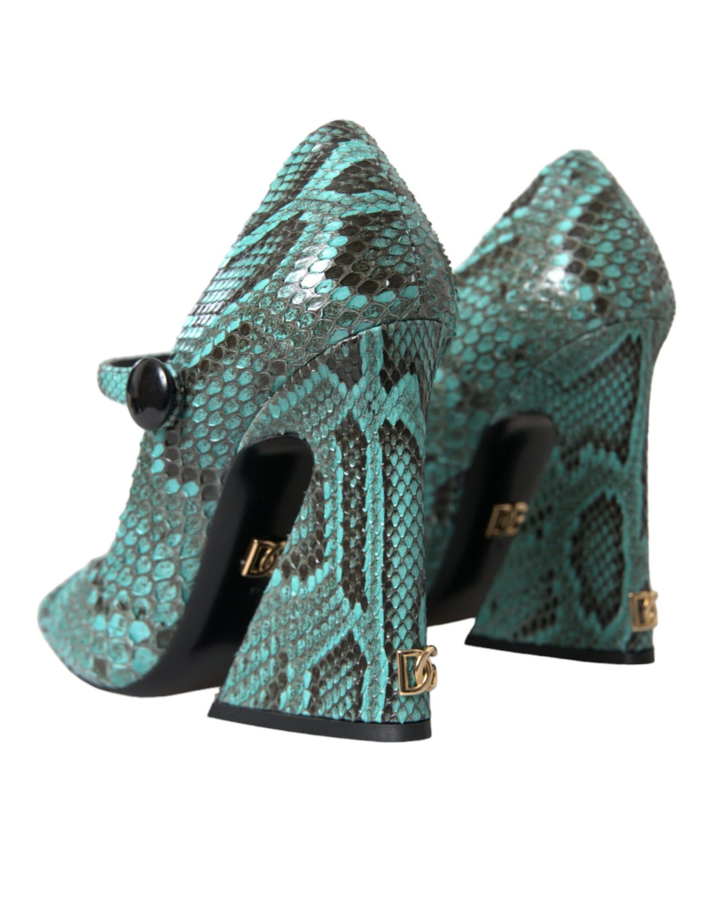 Dolce & Gabbana Aqua Python Leather Mary Jane Pumps Shoes Dolce & Gabbana