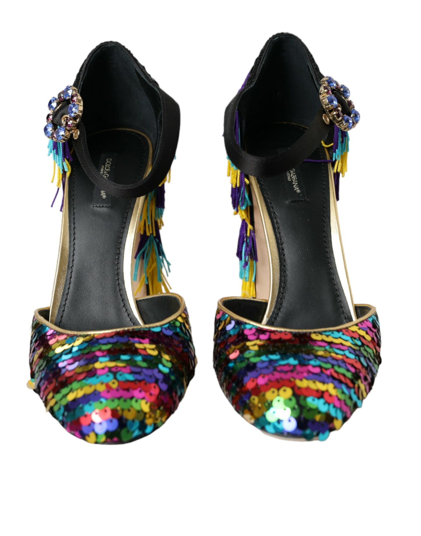 Dolce & Gabbana Multicolor Sequin Crystal Mary Jane Shoes Dolce & Gabbana