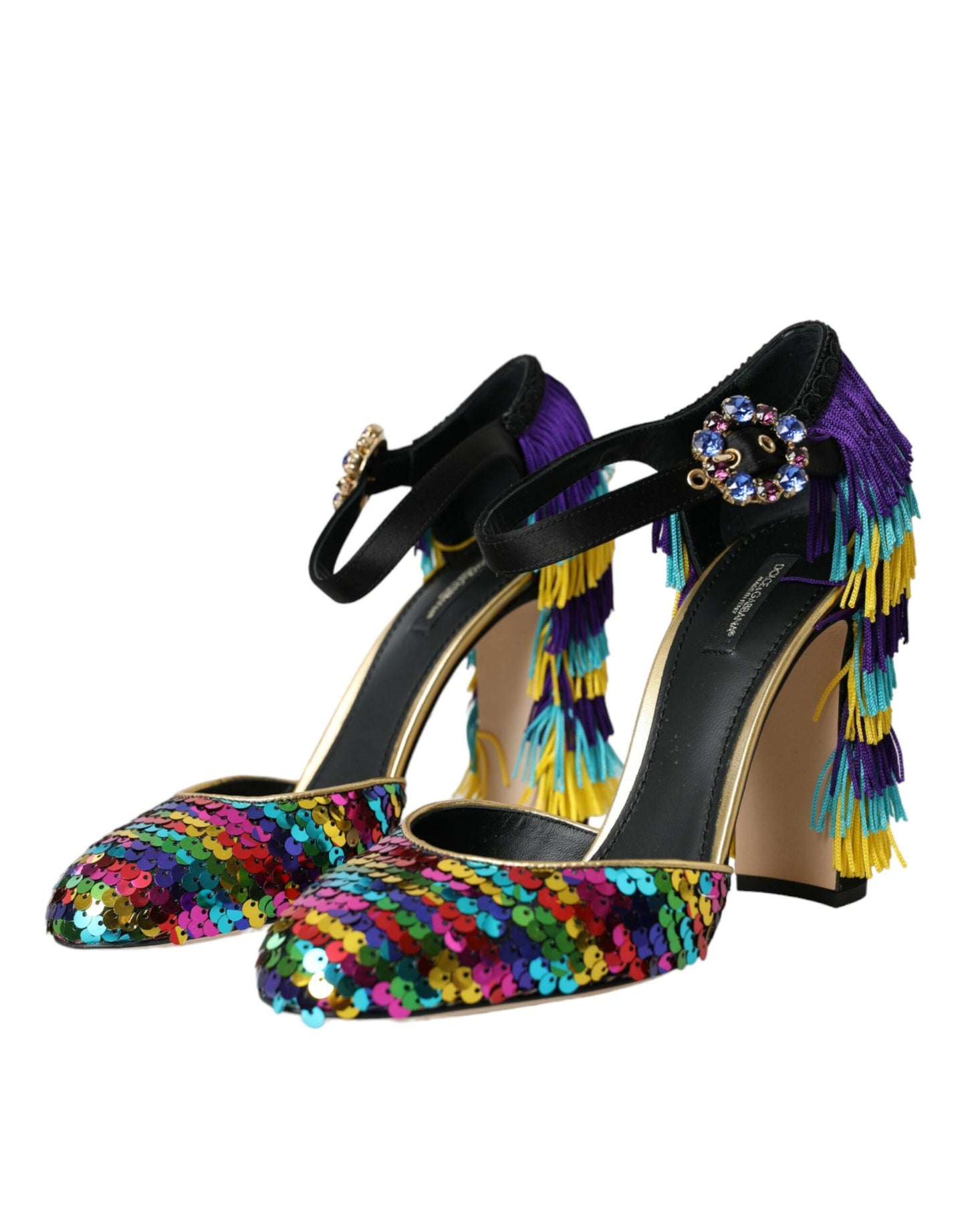 Dolce & Gabbana Multicolor Sequin Crystal Mary Jane Shoes Dolce & Gabbana