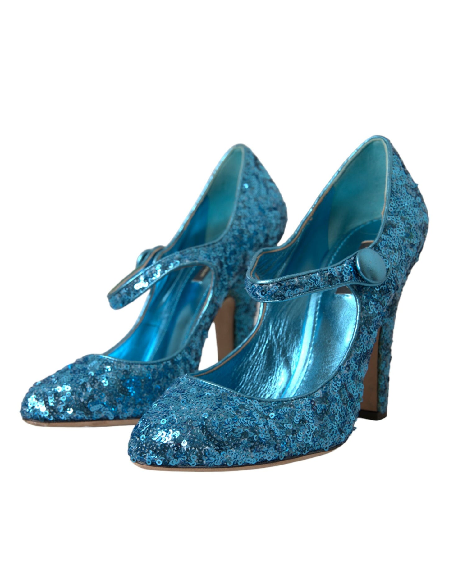 Dolce & Gabbana Blue Sequin Mary Jane Pumps High Heels Shoes Dolce & Gabbana