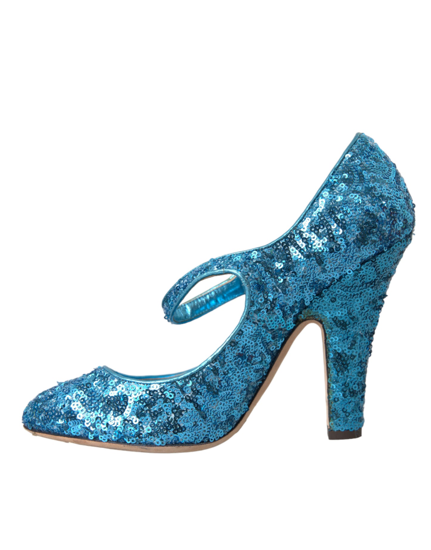 Dolce & Gabbana Blue Sequin Mary Jane Pumps High Heels Shoes Dolce & Gabbana