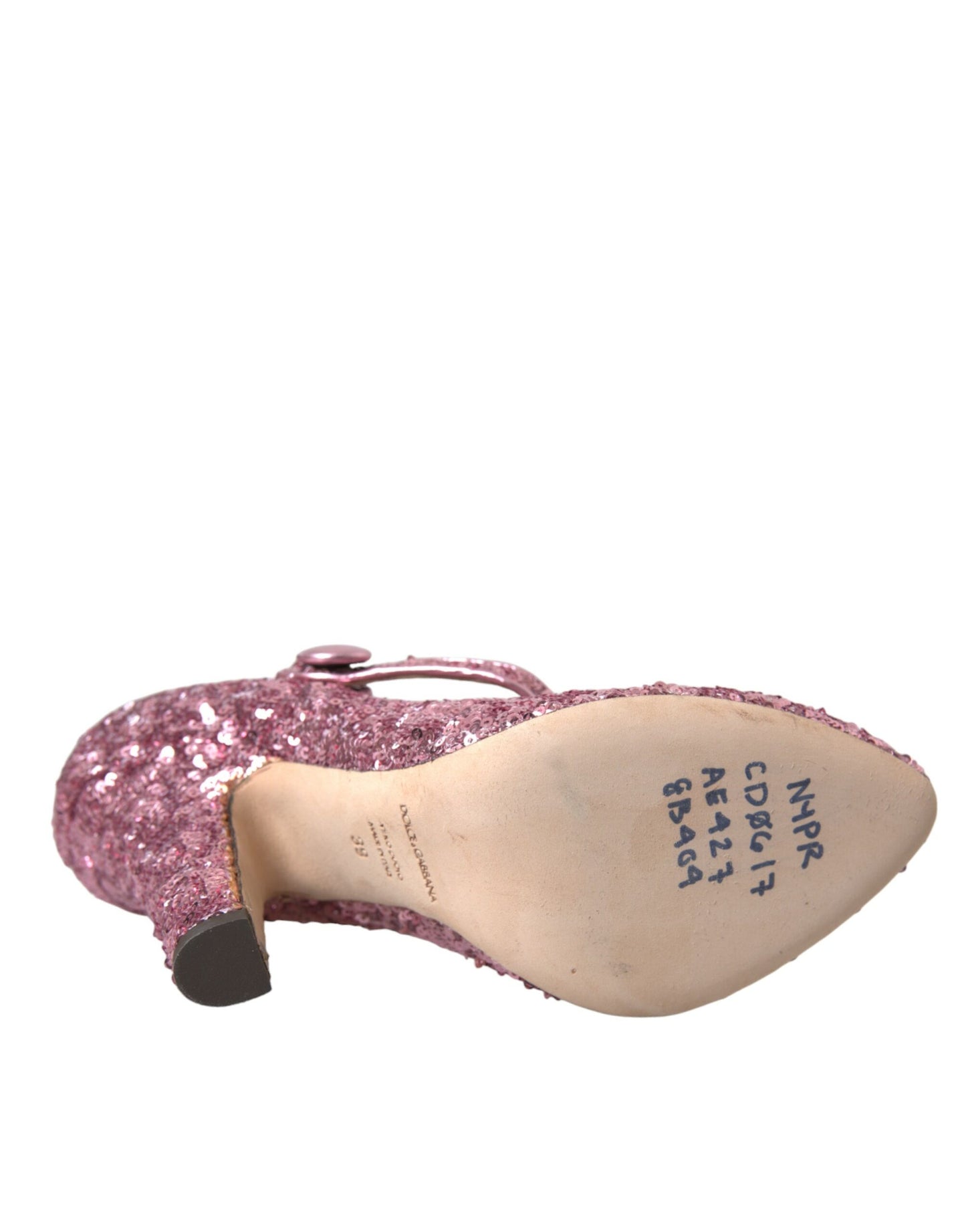 Dolce & Gabbana Pink Sequin Mary Jane Pumps High Heels Shoes Dolce & Gabbana