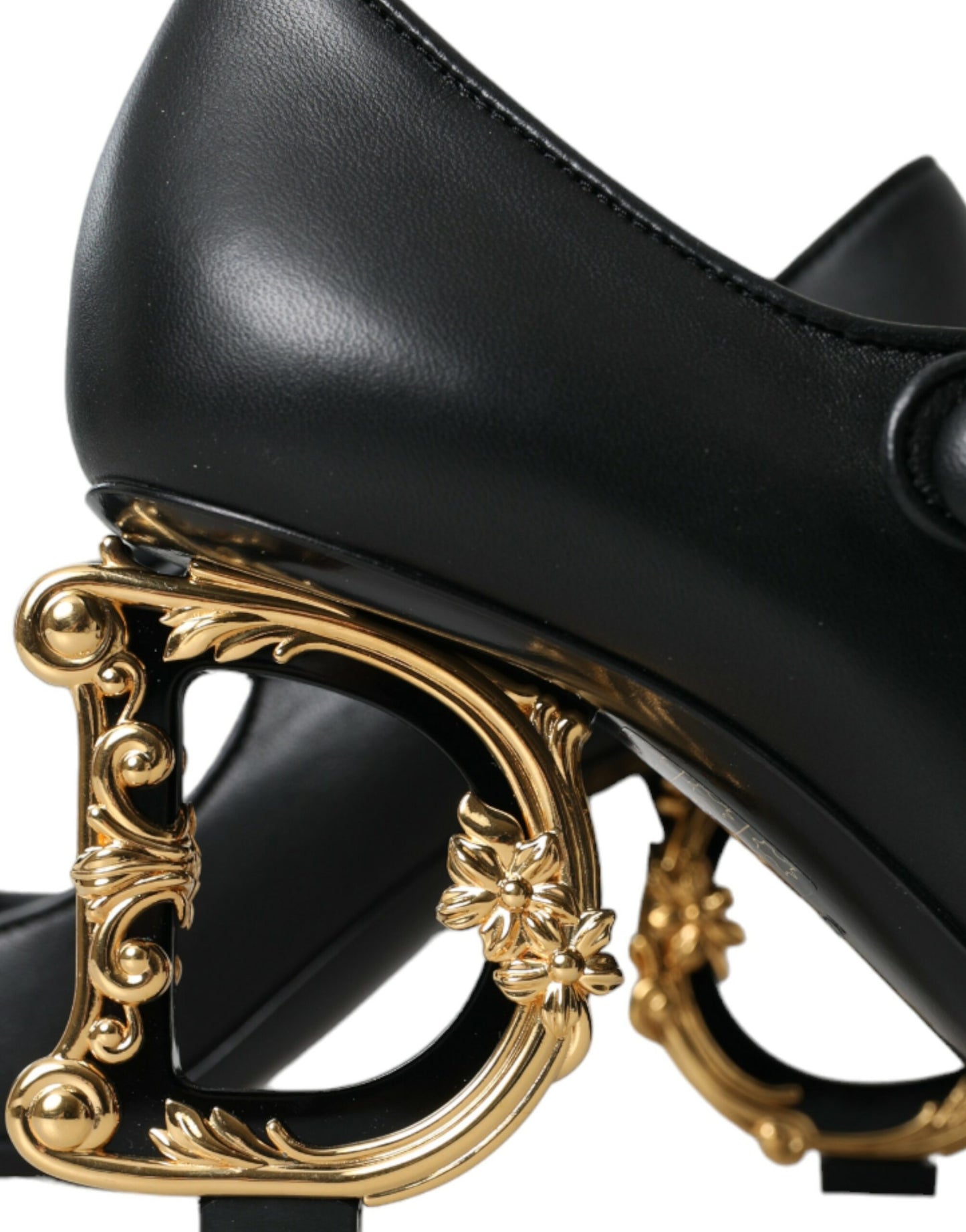 Dolce & Gabbana Black Leather Logo Heels Mary Janes Pumps Shoes Dolce & Gabbana