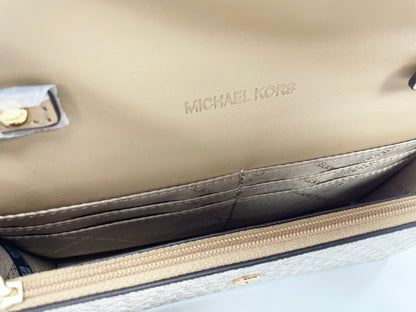 Michael Kors Jet Set Travel Pale Gold Small Flap Clutch Crossbody Bag Michael Kors