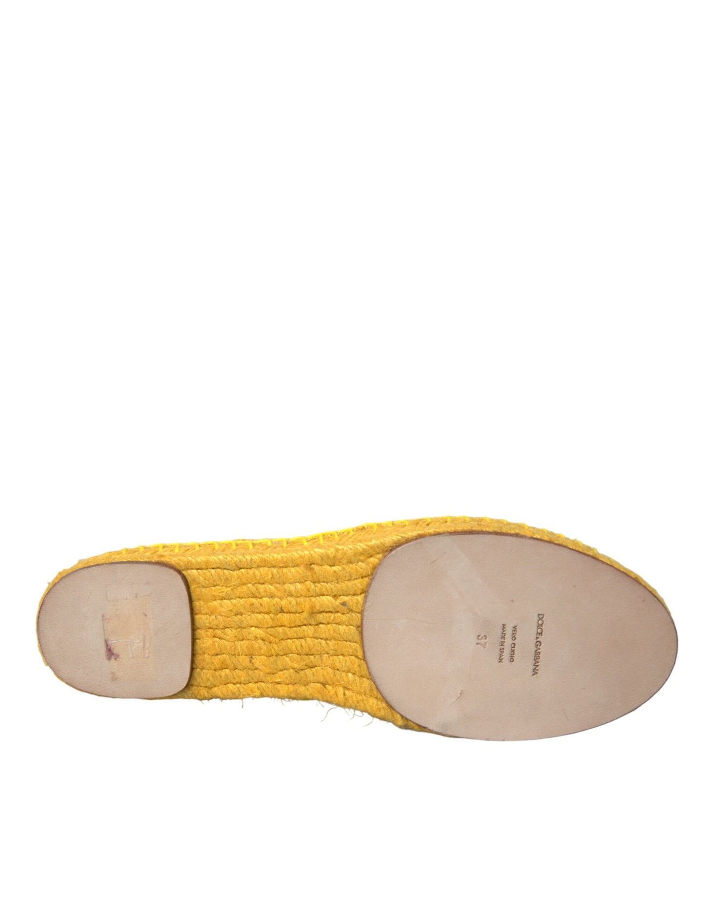 Dolce & Gabbana Yellow Taormina Lace Espadrille Loafers Flats Shoes Dolce & Gabbana