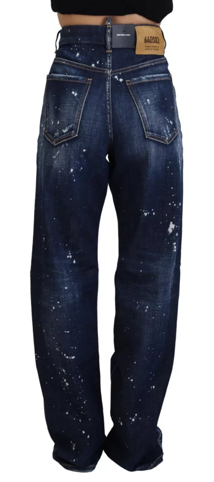 Dsquared² Blue High Waist Tattered Denim Jeans San Diego Dsquared²