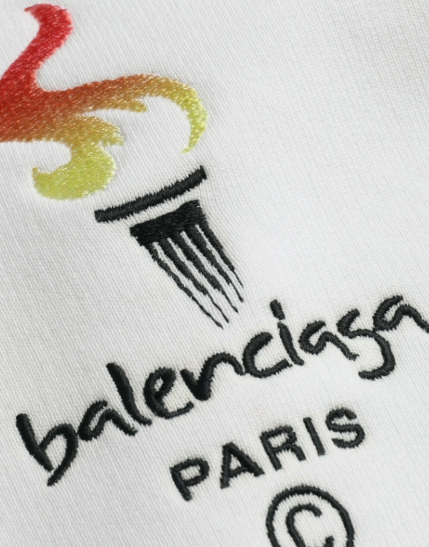 Balenciaga White Cotton Logo Hooded Pullover Sweatshirt Sweater Balenciaga