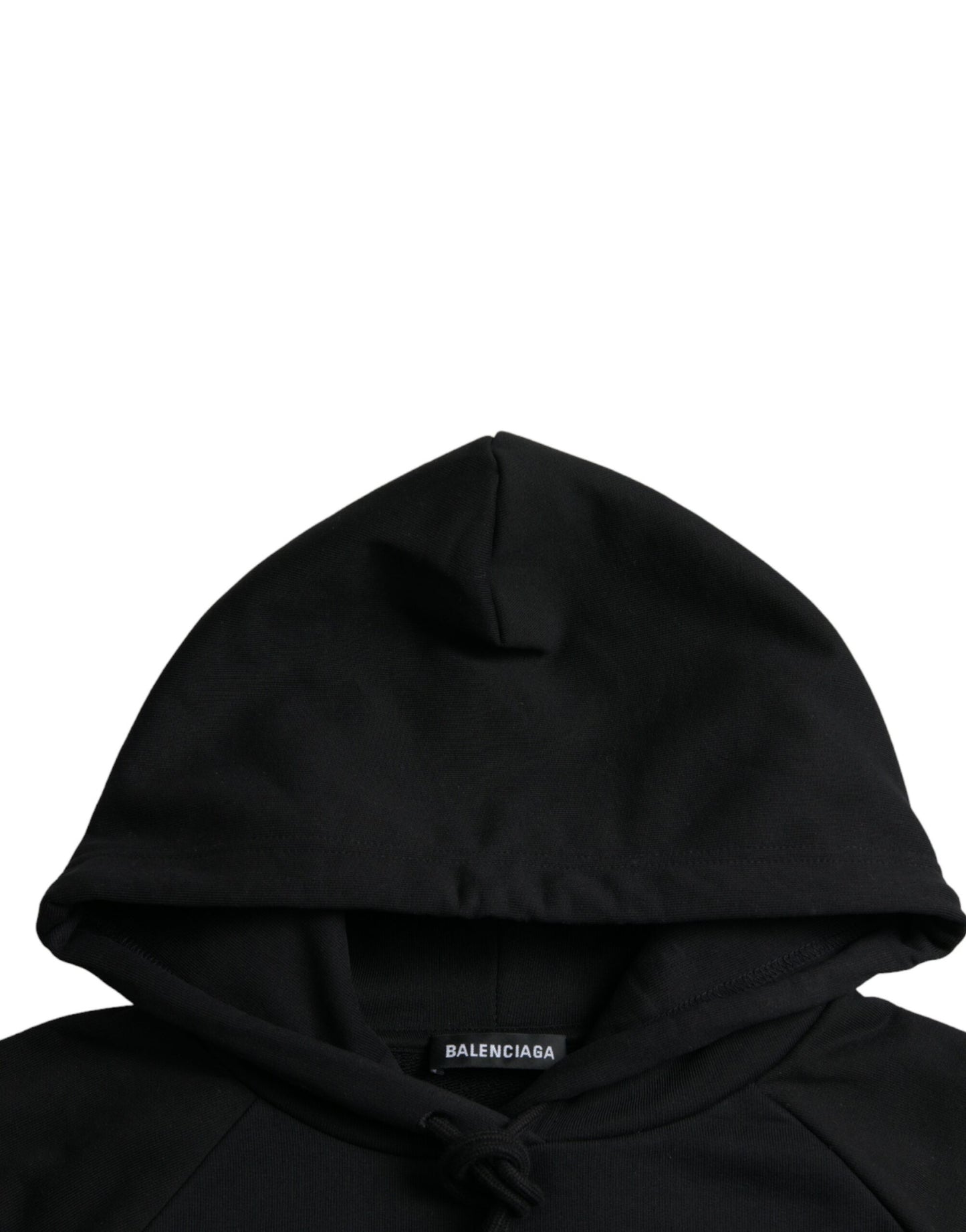 Balenciaga Black Cotton Logo Hooded Pullover Sweatshirt Sweater Balenciaga