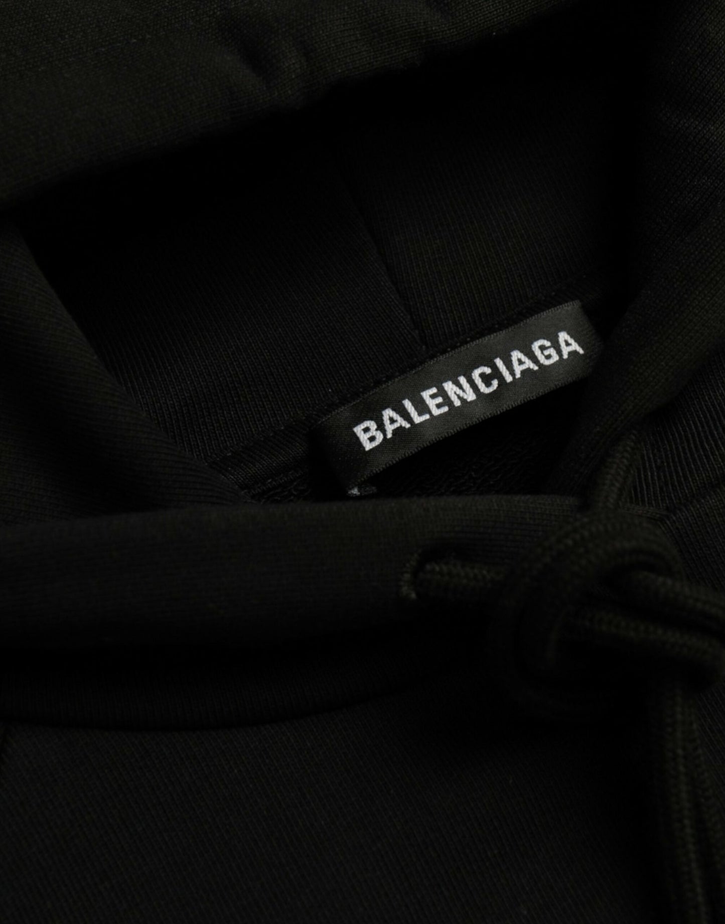 Balenciaga Black Cotton Logo Hooded Pullover Sweatshirt Sweater Balenciaga