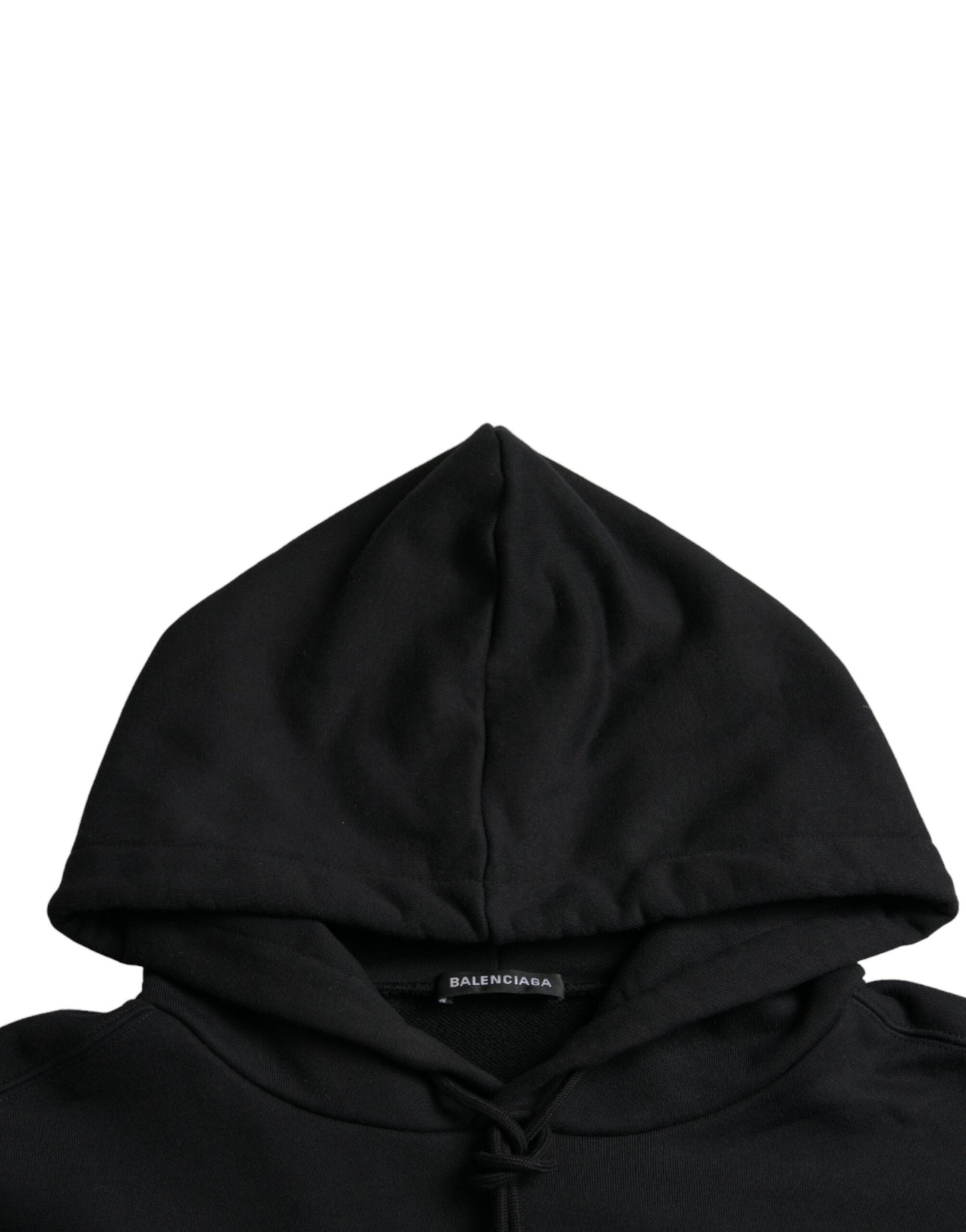 Balenciaga Black Cotton CREW Hooded Pullover Sweatshirt Sweater Balenciaga