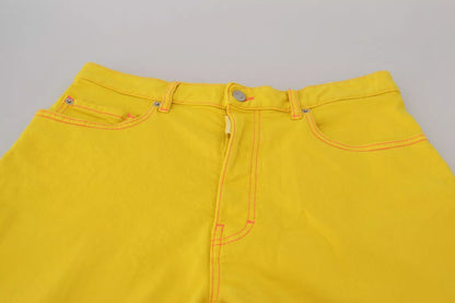 Dsquared² Yellow Cotton High Waist Baggy Women Hotpants Shorts Dsquared²