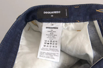 Dsquared² Blue High Waist Cotton Cargo Baggy Denim Jeans Dsquared²