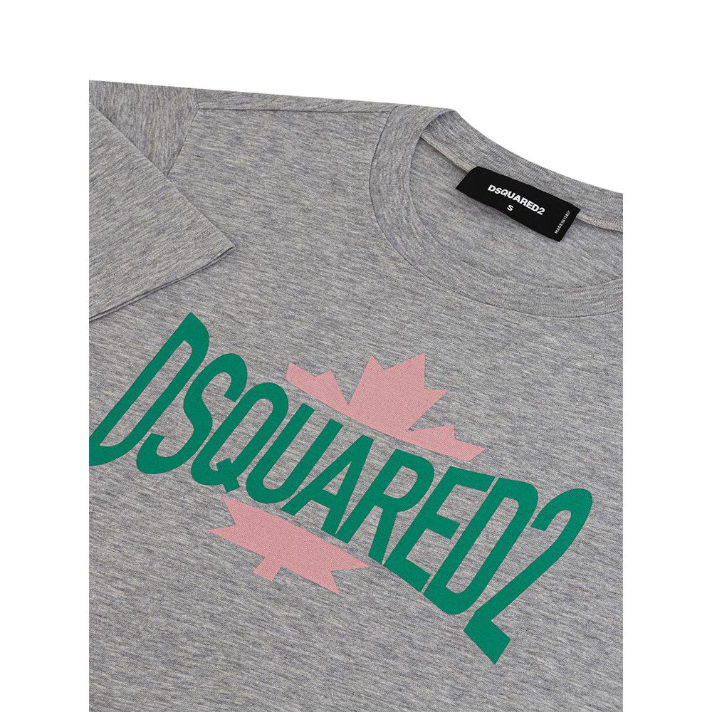 Dsquared² Chic Gray Cotton Tee for the Modern Woman Dsquared²