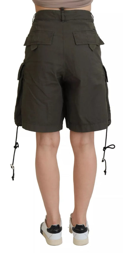 Dsquared² Green High Waist Cargo Bermuda Women Shorts Dsquared²