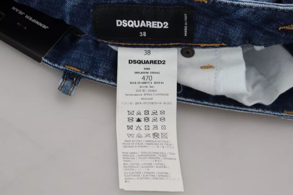 Dsquared² Blue Icon Low Waist Skinny Jennifer Denim Jeans Dsquared²