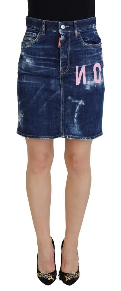 Dsquared² Blue Icon High Waist Denim Mini Boston Jean Skirt Dsquared²