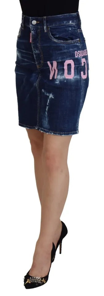 Dsquared² Blue Icon High Waist Denim Mini Boston Jean Skirt Dsquared²