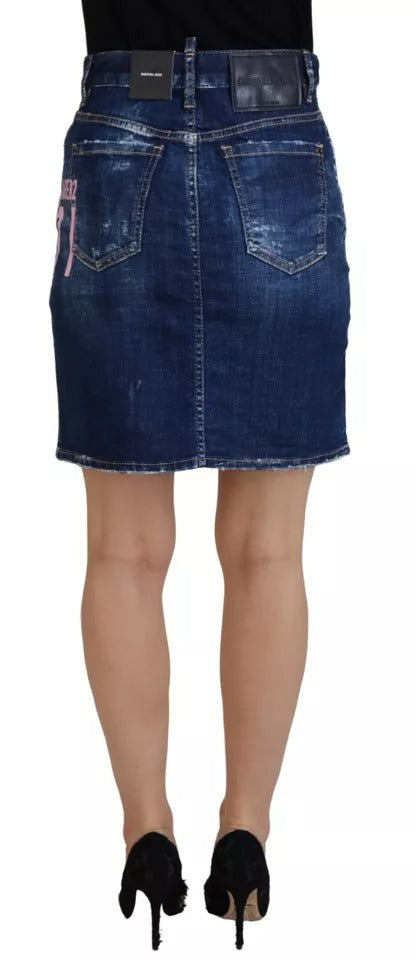 Dsquared² Blue Icon High Waist Denim Mini Boston Jean Skirt Dsquared²