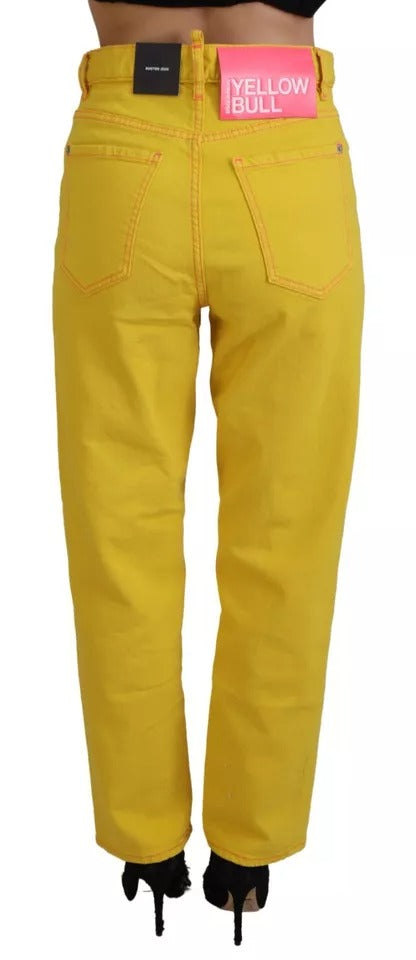 Dsquared² Yellow Cotton High Waist Straight Denim Boston Jeans Dsquared²