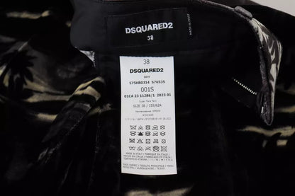 Dsquared² Black Printed High Waist Super Flare Pants Dsquared²