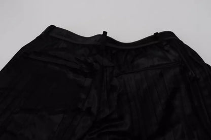 Dsquared² Black Pleated High Waist Wide Leg Cropped Pants Dsquared²