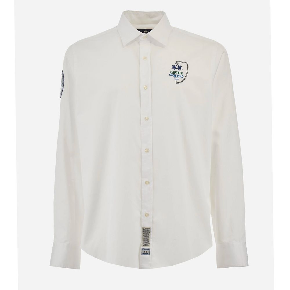 La Martina White Cotton Shirt La Martina