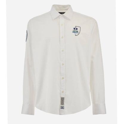 La Martina White Cotton Shirt La Martina