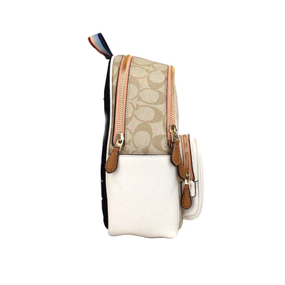 COACH Mini Court Signature Pear Motif Shoulder Backpack Bookbag Bag Chalk Taffy COACH