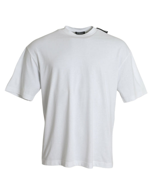 Balenciaga Off White Cotton Jersey Round Neck T-shirt Balenciaga